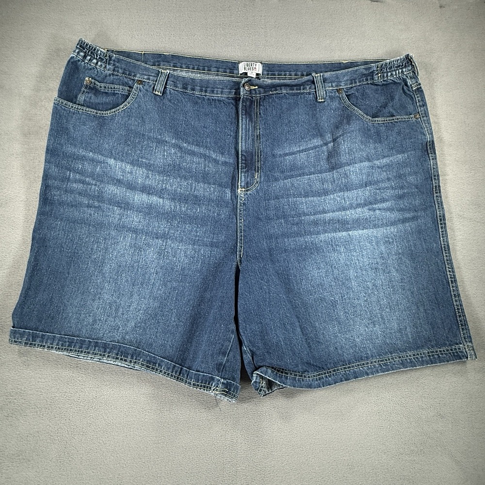 Liberty Blues Jeans Shorts Size 58 Denim Elastic Waist Button Close